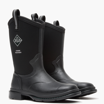 Women's Chore Western 12" Mid Boot - Black | Muck Boot Company