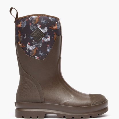 Women's Chore Classic Mid Work Boot - Brown Chicken Print | Muck Boot Company