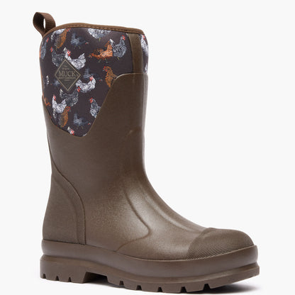 Women's Chore Classic Mid Work Boot - Brown Chicken Print | Muck Boot Company