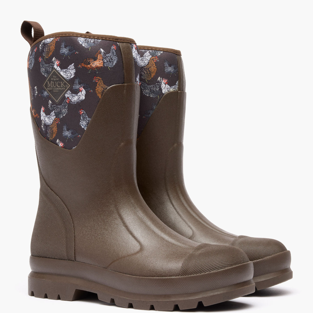 Women's Chore Classic Mid Work Boot - Brown Chicken Print | Muck Boot Company