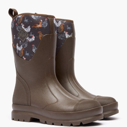 Women's Chore Classic Mid Work Boot - Brown Chicken Print | Muck Boot Company