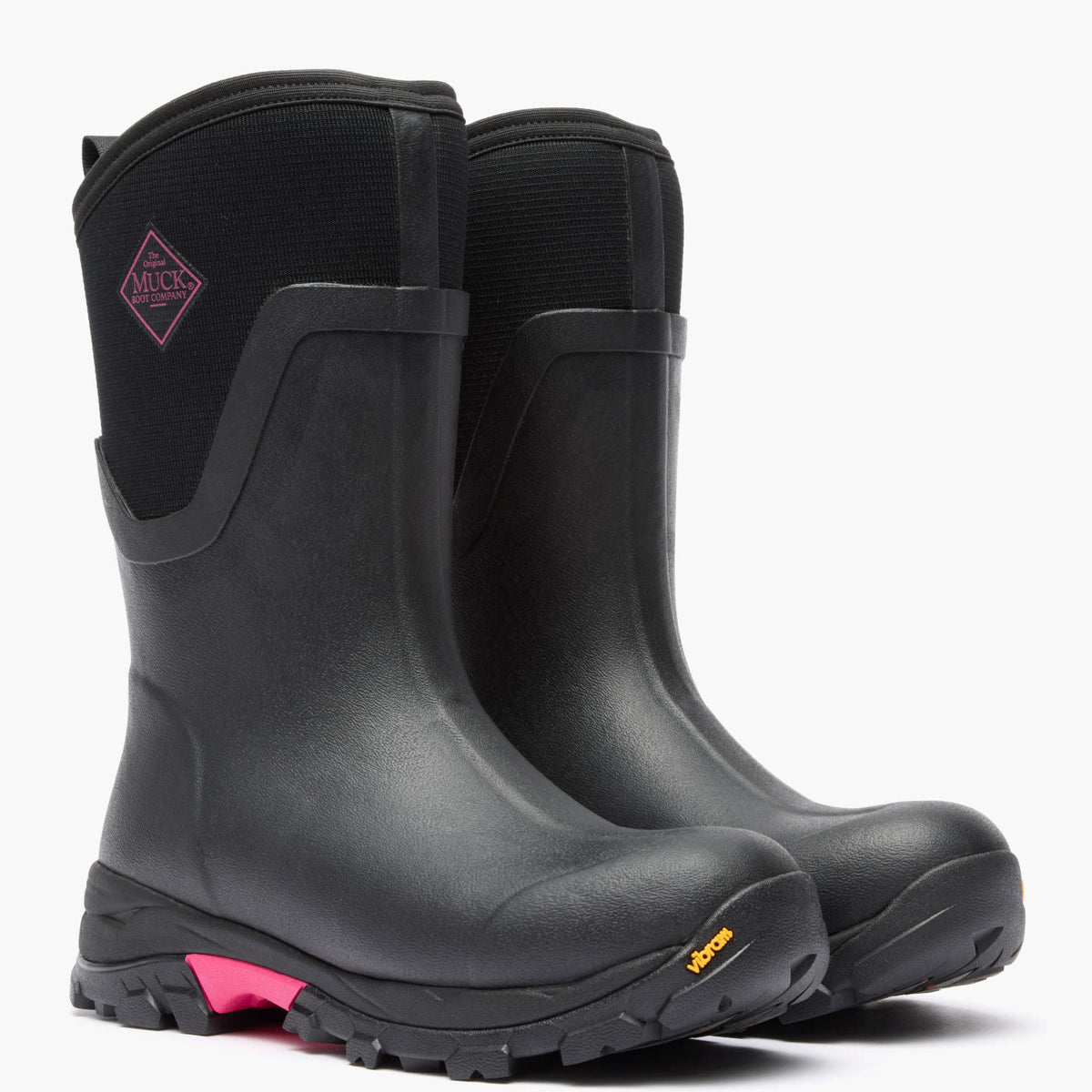 Women's Arctic Ice Mid Boot + Vibram Arctic Grip A.T. - Black/Pink | Muck Boot Company