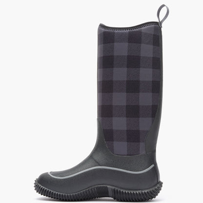 Women's Hale Tall Boot - Black/Grey Plaid | Muck Boot Company