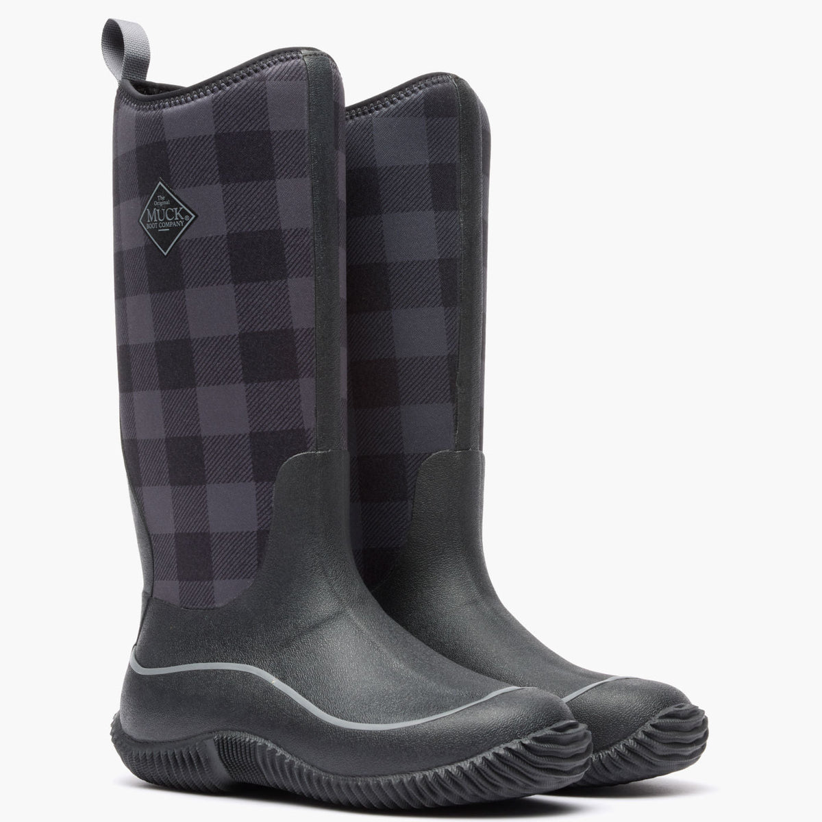 Women's Hale Tall Boot - Black/Grey Plaid | Muck Boot Company