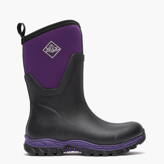 Women's Arctic Sport II Mid Boot - Black/Purple Acai | Muck Boot Company